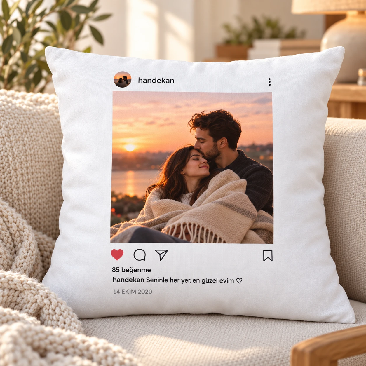 Kişiye Özel Fotoğraflı Yastık
